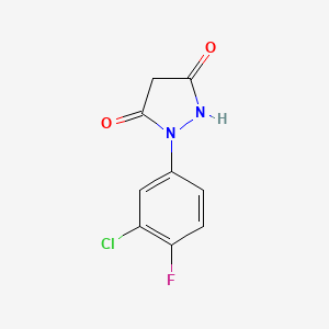 molecular formula C9H6ClFN2O2 B3032649 1-(3-Chloro-4-fluorophenyl)pyrazolidine-3,5-dione CAS No. 328562-23-8