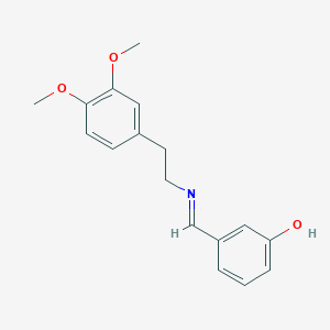 molecular formula C17H19NO3 B303265 3-({[2-(3,4-Dimethoxyphenyl)ethyl]imino}methyl)phenol 