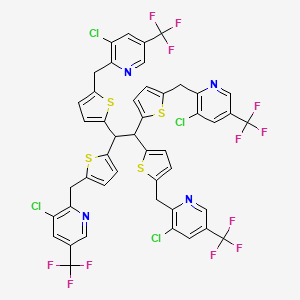 molecular formula C46H26Cl4F12N4S4 B3032659 3-Chloro-5-(trifluoromethyl)-2-({5-[1,2,2-tris(5-{[3-chloro-5-(trifluoromethyl)pyridin-2-yl]methyl}thiophen-2-yl)ethyl]thiophen-2-yl}methyl)pyridine CAS No. 338411-93-1