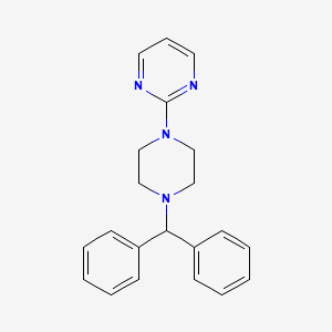 molecular formula C21H22N4 B3032687 Pyrimidine, 2-(4-(diphenylmethyl)-1-piperazinyl)- CAS No. 3605-02-5