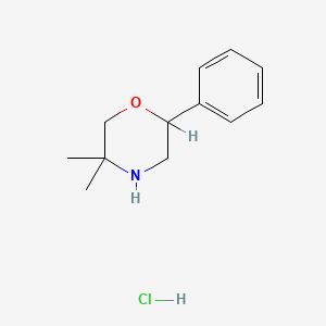 molecular formula C12H18ClNO B3032698 5,5-Dimethyl-2-phenylmorpholine hydrochloride CAS No. 36981-93-8