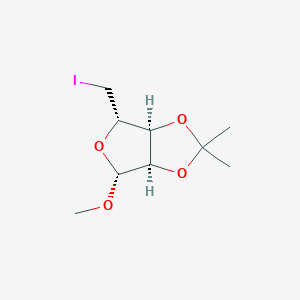 molecular formula C9H15IO4 B3032713 (3aS,4S,6R,6aR)-4-(Iodomethyl)-6-methoxy-2,2-dimethyltetrahydrofuro[3,4-d][1,3]dioxole CAS No. 38838-06-1