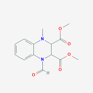 molecular formula C14H16N2O5 B303274 Dimethyl 1-formyl-4-methyl-1,2,3,4-tetrahydro-2,3-quinoxalinedicarboxylate 
