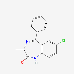 molecular formula C16H13ClN2O B3032755 7-chloro-3-methyl-5-phenyl-2,3-dihydro-1H-1,4-benzodiazepin-2-one CAS No. 4699-82-5