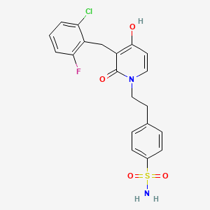 4-{2-[3-(2-chloro-6-fluorobenzyl)-4-hydroxy-2-oxo-1(2H)-pyridinyl]ethyl}benzenesulfonamide