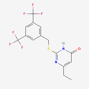 2-{[3,5-bis(trifluoromethyl)benzyl]sulfanyl}-6-ethyl-4(3H)-pyrimidinone