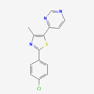 molecular formula C14H10ClN3S B3032770 4-[2-(4-Chlorophenyl)-4-methyl-1,3-thiazol-5-yl]pyrimidine CAS No. 499796-02-0