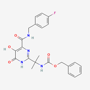 molecular formula C23H23FN4O5 B3032790 Benzyl (2-(4-((4-fluorobenzyl)carbamoyl)-5-hydroxy-6-oxo-1,6-dihydropyrimidin-2-yl)propan-2-yl)carbamate CAS No. 519028-33-2