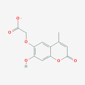 molecular formula C12H9O6- B303281 [(7-hydroxy-4-methyl-2-oxo-2H-chromen-6-yl)oxy]acetic acid 