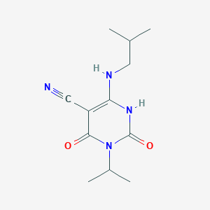 molecular formula C12H18N4O2 B303282 6-(Isobutylamino)-3-isopropyl-2,4-dioxo-1,2,3,4-tetrahydro-5-pyrimidinecarbonitrile 