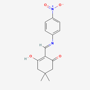molecular formula C15H16N2O4 B3032831 5,5-Dimethyl-2-(((4-nitrophenyl)amino)methylene)cyclohexane-1,3-dione CAS No. 55118-86-0