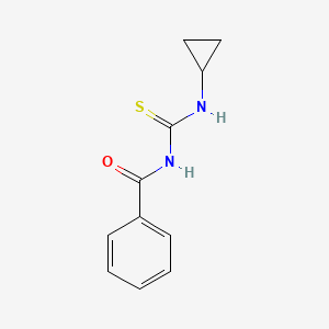 molecular formula C11H12N2OS B3032841 Benzamide, N-[(cyclopropylamino)thioxomethyl]- CAS No. 56541-16-3