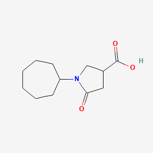 molecular formula C12H19NO3 B3032843 1-环庚基-5-氧代吡咯烷-3-羧酸 CAS No. 566154-59-4