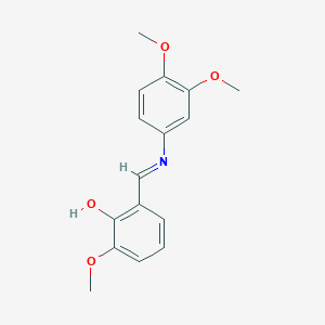 molecular formula C16H17NO4 B3032852 2-{(E)-[(3,4-dimethoxyphenyl)imino]methyl}-6-methoxyphenol CAS No. 57322-38-0