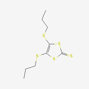 molecular formula C9H14S5 B3032862 1,3-Dithiole-2-thione, 4,5-bis(propylthio)- CAS No. 59065-22-4