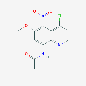molecular formula C12H10ClN3O4 B303290 N-{4-chloro-5-nitro-6-methoxy-8-quinolinyl}acetamide 