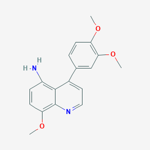 molecular formula C18H18N2O3 B303291 4-(3,4-Dimethoxyphenyl)-8-methoxy-5-quinolinylamine 
