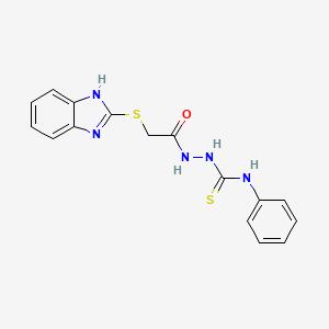 molecular formula C16H15N5OS2 B3032914 1-[[2-(1H-benzimidazol-2-ylsulfanyl)acetyl]amino]-3-phenylthiourea CAS No. 62638-88-4