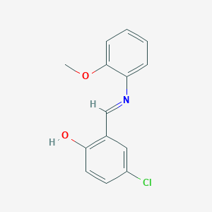molecular formula C14H12ClNO2 B3032943 4-chloro-2-{(E)-[(2-methoxyphenyl)imino]methyl}phenol CAS No. 63594-80-9