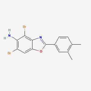molecular formula C15H12Br2N2O B3032946 4,6-Dibromo-2-(3,4-dimethylphenyl)-1,3-benzoxazol-5-amine CAS No. 637302-96-6