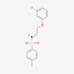 molecular formula C15H16ClNO3S B303295 N-[2-(3-chlorophenoxy)ethyl]-4-methylbenzenesulfonamide 