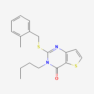 3-Butyl-2-[(2-methylphenyl)methylsulfanyl]thieno[3,2-d]pyrimidin-4-one