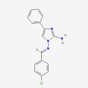 molecular formula C16H13ClN4 B3032986 1-(4-Chlorobenzylideneamino)-4-phenyl-1H-imidazol-2-amine CAS No. 677737-58-5