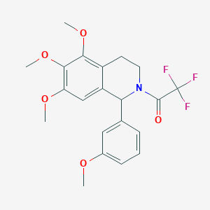 molecular formula C21H22F3NO5 B303304 5,6,7-Trimethoxy-1-(3-methoxyphenyl)-2-(trifluoroacetyl)-1,2,3,4-tetrahydroisoquinoline 
