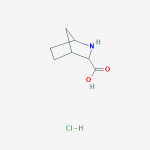 molecular formula C7H12ClNO2 B3033135 2-Azabicyclo[2.2.1]heptane-3-carboxylic acid, hydrochloride CAS No. 88260-02-0