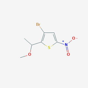 molecular formula C7H8BrNO3S B303315 3-Bromo-2-(1-methoxyethyl)-5-nitrothiophene 