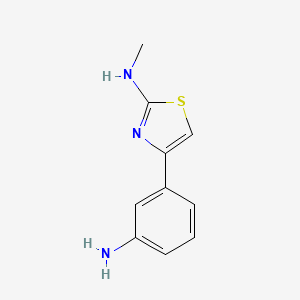 molecular formula C10H11N3S B3033151 2-噻唑胺，4-(3-氨基苯基)-N-甲基- CAS No. 89250-32-8