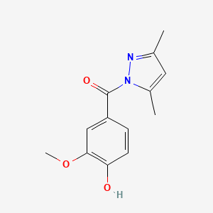 molecular formula C13H14N2O3 B3033202 4-[(3,5-Dimethyl-1H-pyrazol-1-yl)carbonyl]-2-methoxyphenol CAS No. 955965-31-8