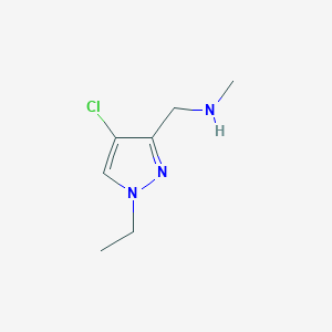 molecular formula C7H12ClN3 B3033215 (4-Chloro-1-ethyl-1H-pyrazol-3-ylmethyl)-methyl-amine CAS No. 1002032-49-6