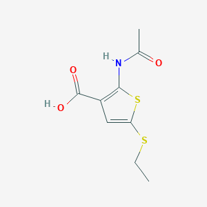 molecular formula C9H11NO3S2 B303324 2-(Acetylamino)-5-(ethylsulfanyl)thiophene-3-carboxylic acid 