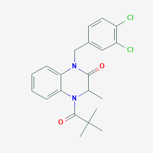 1-(3,4-dichlorobenzyl)-4-(2,2-dimethylpropanoyl)-3-methyl-3,4-dihydro-2(1H)-quinoxalinone