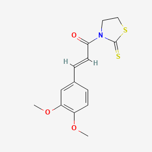 (E)-3-(3,4-Dimethoxyphenyl)-1-(2-sulfanylidene-1,3-thiazolidin-3-yl)prop-2-en-1-one