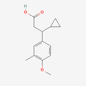 molecular formula C14H18O3 B3033290 3-Cyclopropyl-3-(4-methoxy-3-methylphenyl)propanoic acid CAS No. 1017141-66-0