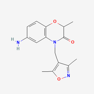 molecular formula C15H17N3O3 B3033300 6-Amino-4-[(3,5-dimethyl-1,2-oxazol-4-yl)methyl]-2-methyl-1,4-benzoxazin-3-one CAS No. 1017195-46-8