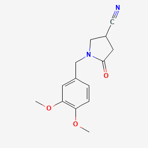 1-[(3,4-Dimethoxyphenyl)methyl]-5-oxopyrrolidine-3-carbonitrile