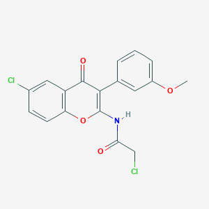 molecular formula C18H13Cl2NO4 B3033323 2-Chloro-N-[6-chloro-3-(3-methoxyphenyl)-4-oxo-4H-chromen-2-yl]acetamide CAS No. 1017420-48-2