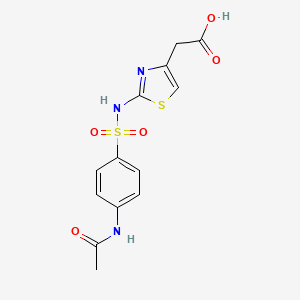 molecular formula C13H13N3O5S2 B3033325 [2-(([4-(Acetylamino)phenyl]sulfonyl)amino)-1,3-thiazol-4-yl]acetic acid CAS No. 1017421-54-3