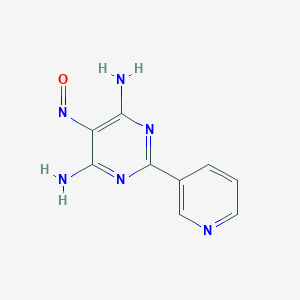 molecular formula C9H8N6O B303333 6-Amino-5-nitroso-2-pyridin-3-ylpyrimidin-4-ylamine 