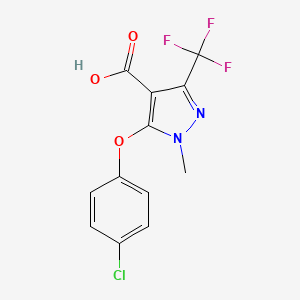 molecular formula C12H8ClF3N2O3 B3033344 5-(4-Chloro-phenoxy)-1-methyl-3-trifluoromethyl-1H-pyrazole-4-carboxylic acid CAS No. 1017783-76-4