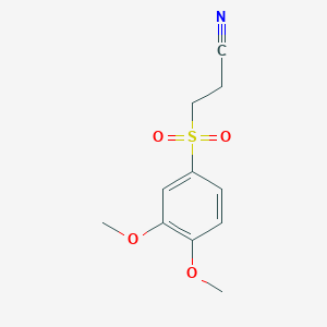 molecular formula C11H13NO4S B3033362 3-[(3,4-Dimethoxyphenyl)sulfonyl]propanenitrile CAS No. 1018571-04-4