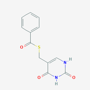 molecular formula C12H10N2O3S B303337 S-[(2,4-dioxo-1,2,3,4-tetrahydropyrimidin-5-yl)methyl] benzenecarbothioate 