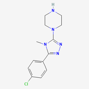 molecular formula C13H16ClN5 B3033371 1-[5-(4-chlorophenyl)-4-methyl-4H-1,2,4-triazol-3-yl]piperazine CAS No. 1018627-11-6