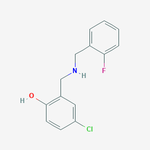 molecular formula C14H13ClFNO B3033386 4-Chloro-2-{[(2-fluorobenzyl)amino]methyl}phenol CAS No. 1019487-66-1