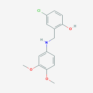 molecular formula C15H16ClNO3 B3033389 4-Chloro-2-{[(3,4-dimethoxyphenyl)amino]methyl}phenol CAS No. 1019489-24-7