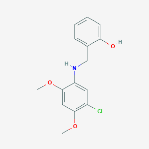 molecular formula C15H16ClNO3 B3033392 2-{[(5-Chloro-2,4-dimethoxyphenyl)amino]methyl}phenol CAS No. 1019495-83-0