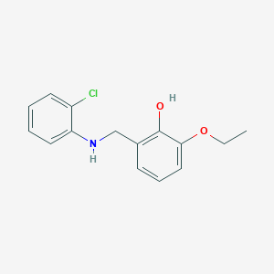 molecular formula C15H16ClNO2 B3033395 2-{[(2-Chlorophenyl)amino]methyl}-6-ethoxyphenol CAS No. 1019501-58-6
